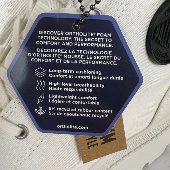 Palladium Pallabase Twill Boots Women's 10 Star White Platform Canvas Zip Up USA - Picture 3 of 11